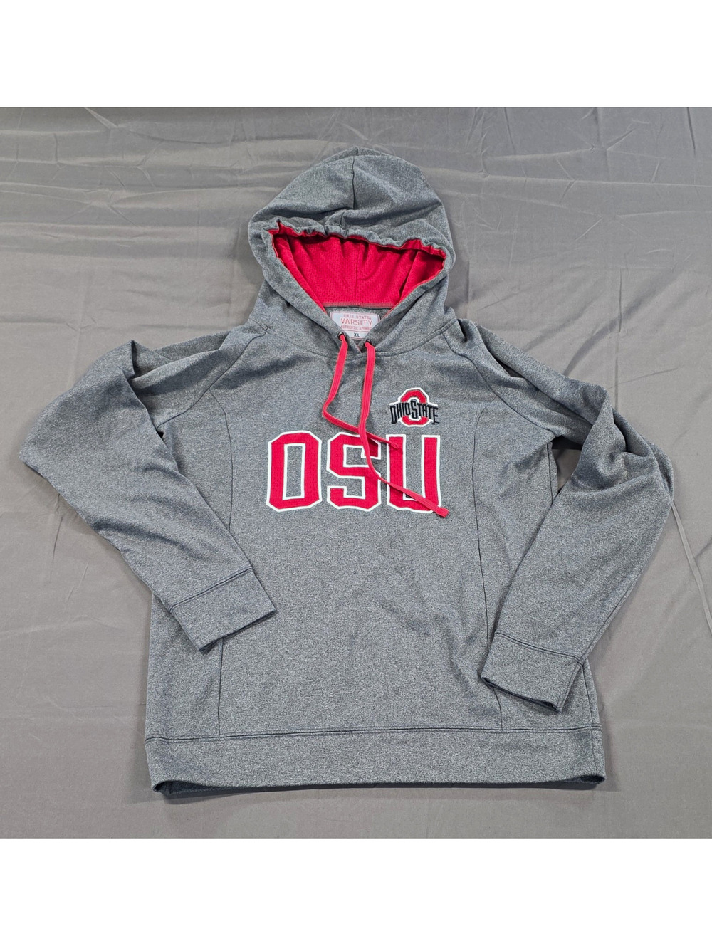 Ohio State Varsity, Authentic Apparel OSU Buckeyes Hoodie Gray/Red Womens XL